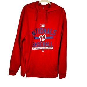 Majestic Authentic Collection Washington Nationals Red Hoodie Large